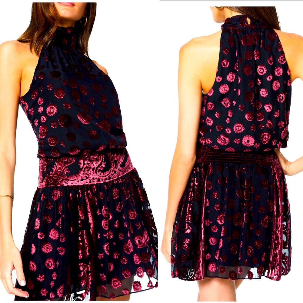 Ramy Brook Naima Velvet Burnout Short Dress